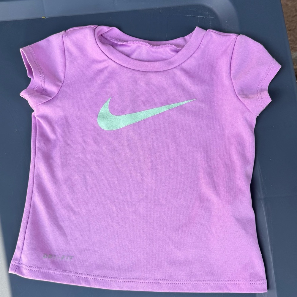 Nike Kids Lavender Tee with Mint Logo